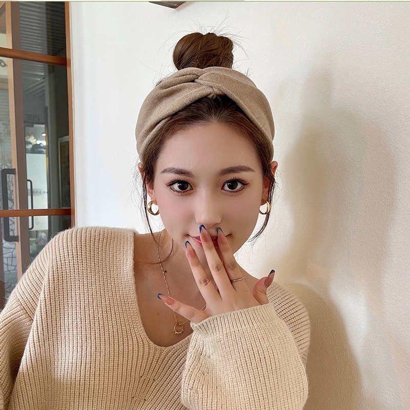 Băng Đô Cài Tóc Bản Rộng Phong Cách Hàn Quốc Thời Trang Mùa Đông Cho Nữ