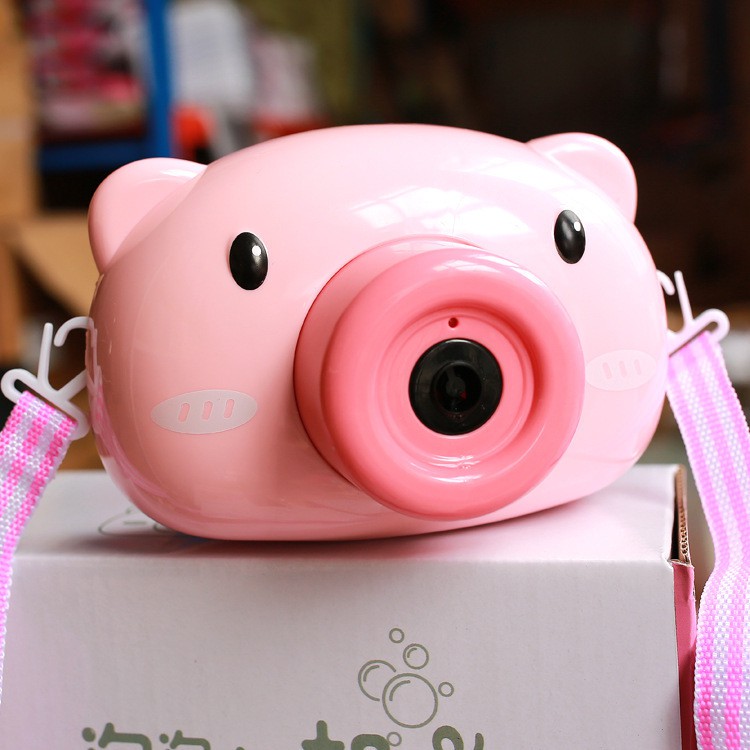 [Loại 1 Có Nhạc Đèn] Máy ảnh gấu hồng bắn bong bóng có nhạc và đèn cực hay hàng cao cấp