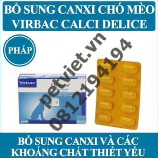 [BỔ SUNG CANXI CHÓ MÈO] Virbac Calci Delice