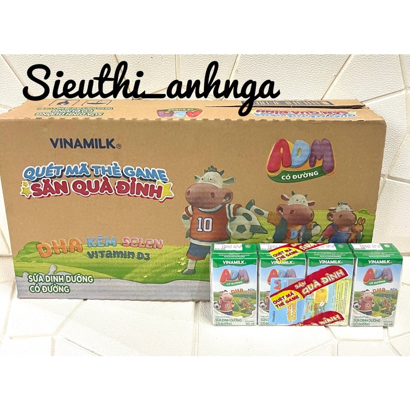 [Mẫu Mới] Sữa Tươi ADM Có Đường 48 hộp x 110ml