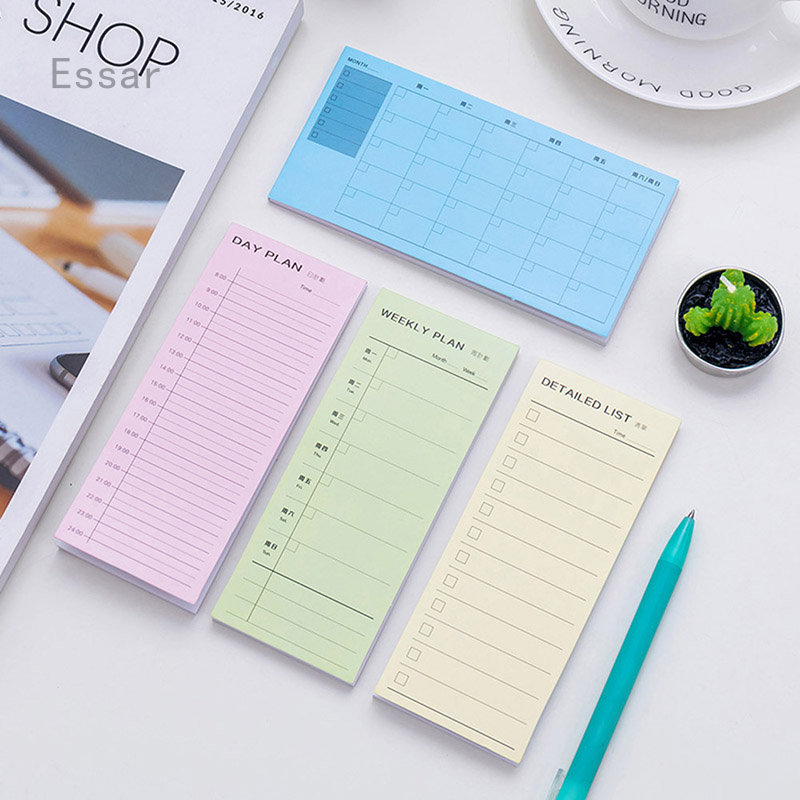 Daily Weekly Month Planner Check List Portable Memo Pad Sticky Notes Stationery School Supplies