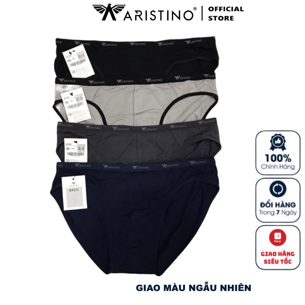 Quần lót nam cao cấp Aristino AC06 kiểu sịp bikini nhiều màu chất liệu cotton co giãn mềm mại