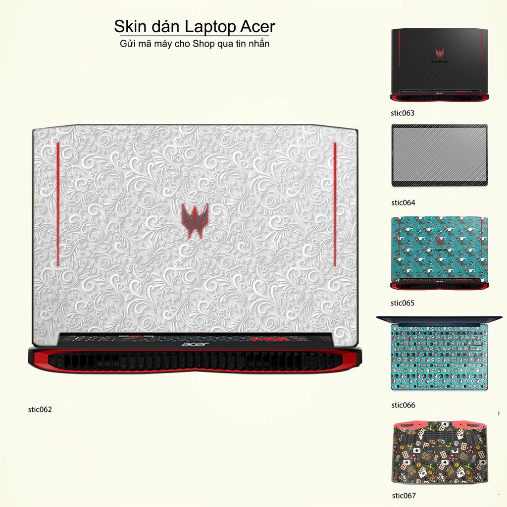 Skin dán Laptop Acer in hình Hoa văn sticker nhiều mẫu 11 (inbox mã máy cho Shop)