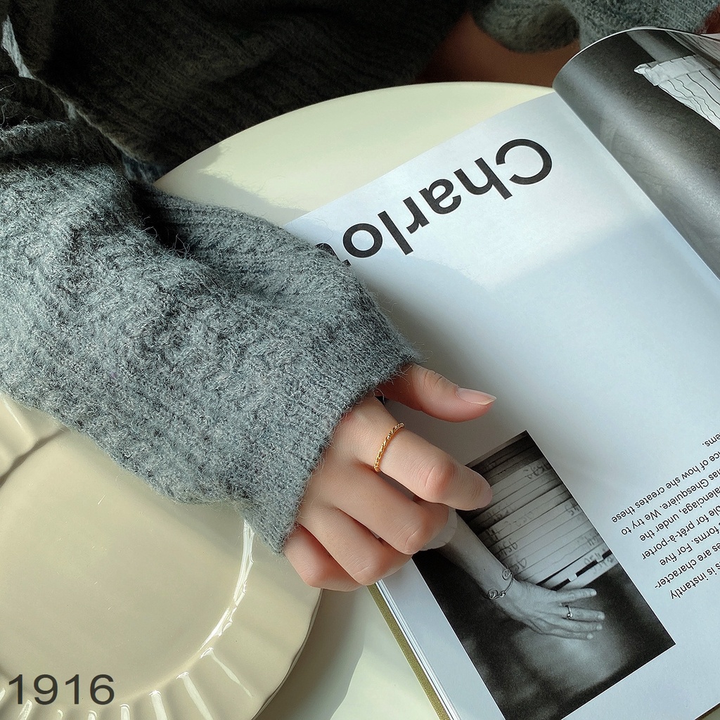 Nhẫn nữ titan Eleanor Accessories đính đá phụ kiện trang sức 5625