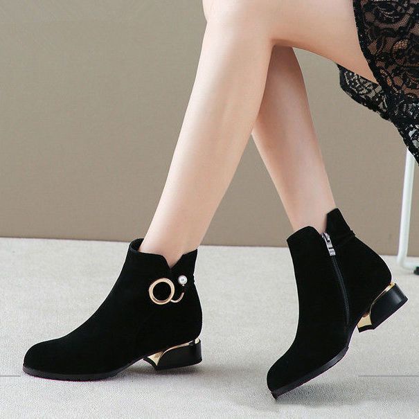 Boot bigsize nữ Giày Bốt Martin Cổ Thấp Đế Bằng Size Lớn 35-43 Thời Trang Kiểu Pháp Cho Nữ Size 41 # 42