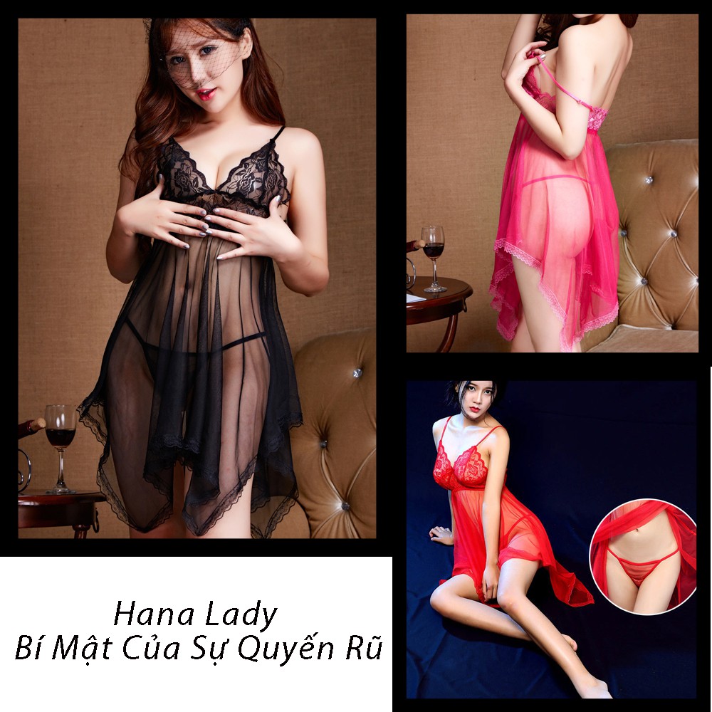 Váy ngủ ren có bigsize siêu mỏng xuyên thấu quyến rũ gợi cảm VN012