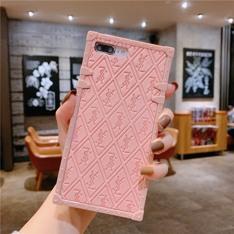 Ốp Điện Thoại Nền Hồng In Logo Thương Hiệu Thời Trang Cho iphone 15 14 13 12 6 6s 7 8 plus x xs max xr 11 pro max 12