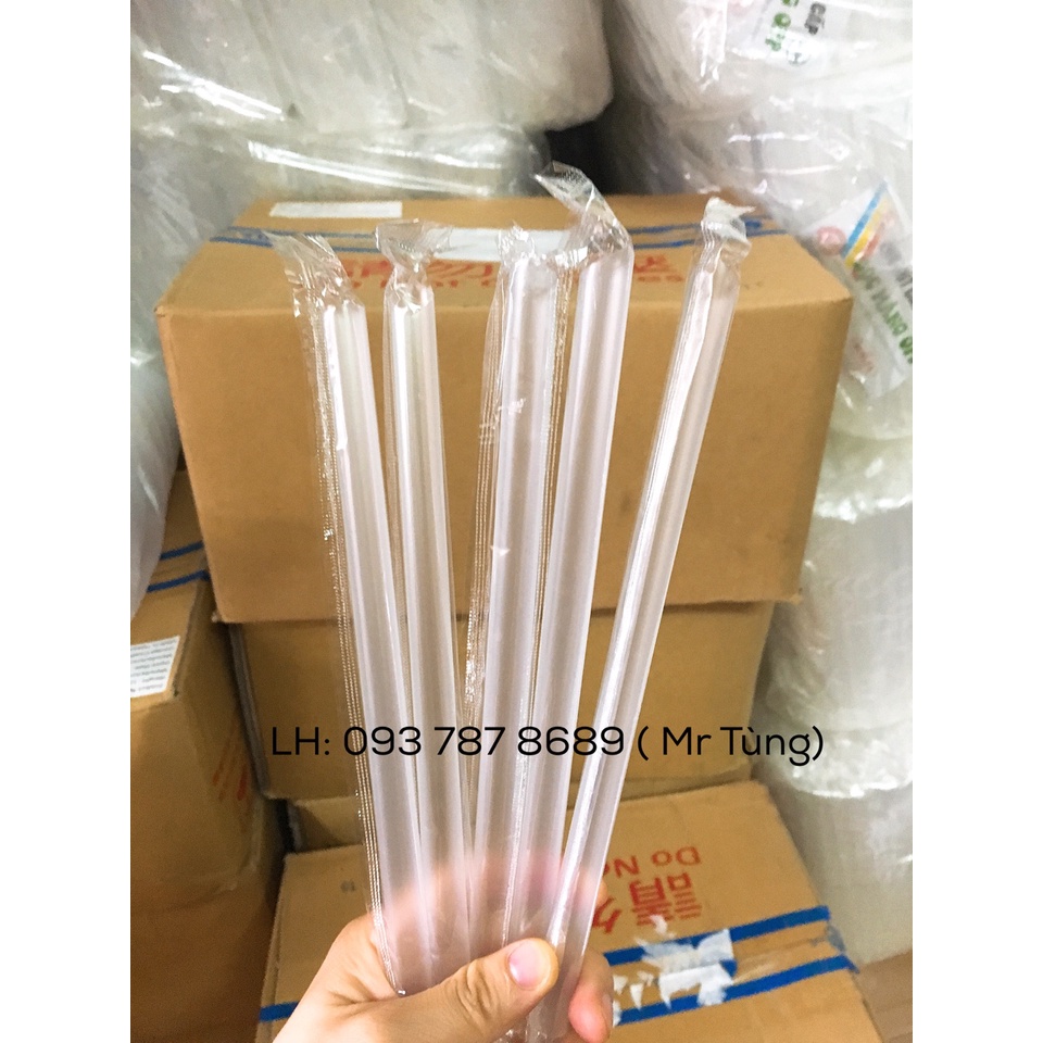 Ống Hút Trà Sữa Bọc Màng Từng Cái F12 - Chia Nhỏ Số Lượng Cho Nhu Cầu Dùng Ít