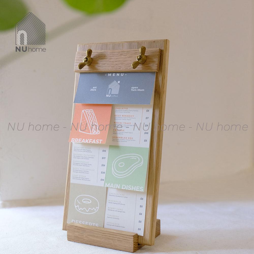 nuhome.vn | Kẹp menu gỗ để bàn - Kento, được thiết kế đẹp mắt bằng chất liệu gỗ sồi tự nhiên