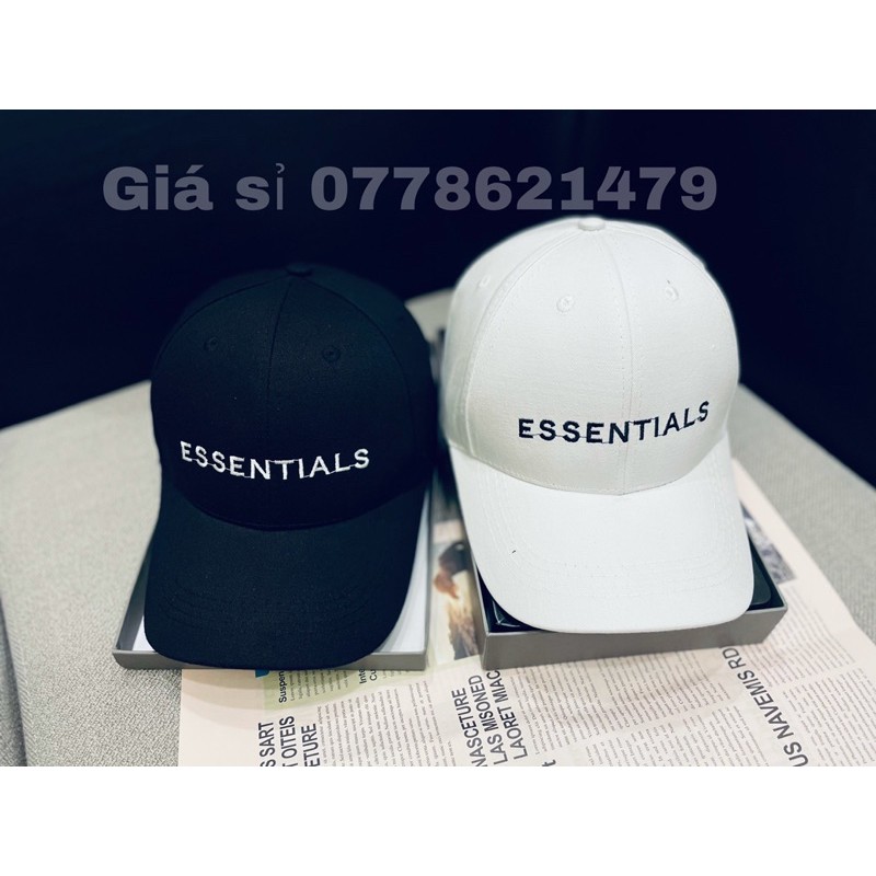 Nón kết lưỡi trai Kaki nam nữ thời trang thêu ESSENTIALS
