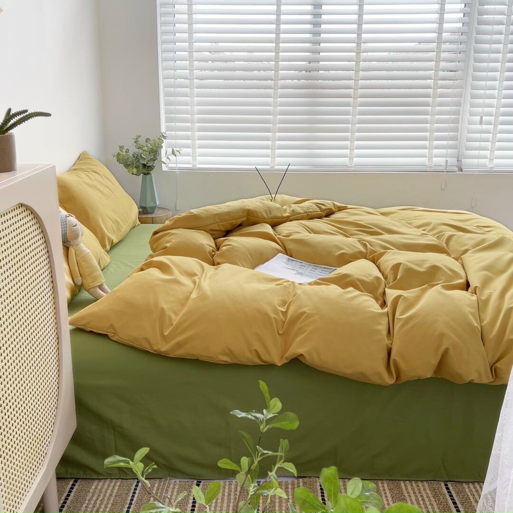 Bộ Chăn Ga Cotton Tici Cao Cấp CÓ CHĂN CHẦN BÔNG SẴN RUỘT BÊN TRONG  Phong Cách Hàn Quốc Đủ Size Đủ Màu