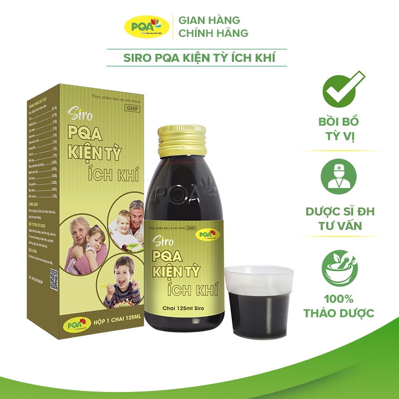 Kiện Tỳ Ích Khí PQA Hỗ Trợ Kích Thích Tiêu Hóa, Giúp Ăn Ngon Miệng Dùng Cho Trẻ Em Còi Xương Chậm Lớn Hộp 125ml