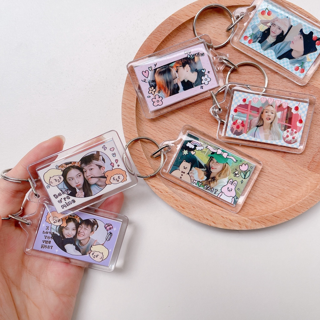 [Chat trước khi đặt] Móc khoá hình chữ nhật khung ngang thiết kế Molli