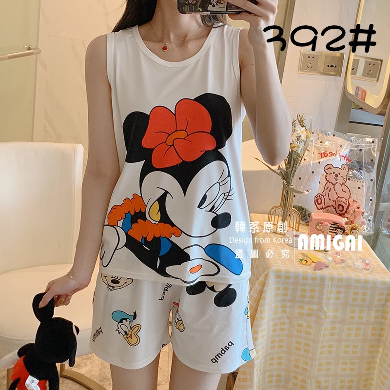 Bộ Đồ Ngủ 2 Món Áo Sát Nách + Quần Short Lụa Mỏng Thoải Mái Cho Nữ | BigBuy360 - bigbuy360.vn