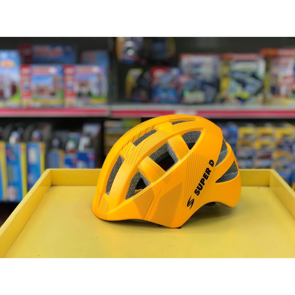 Mũ bảo hiểm trẻ em siêu nhẹ chỉ 200 gram Super D - Màu Cam