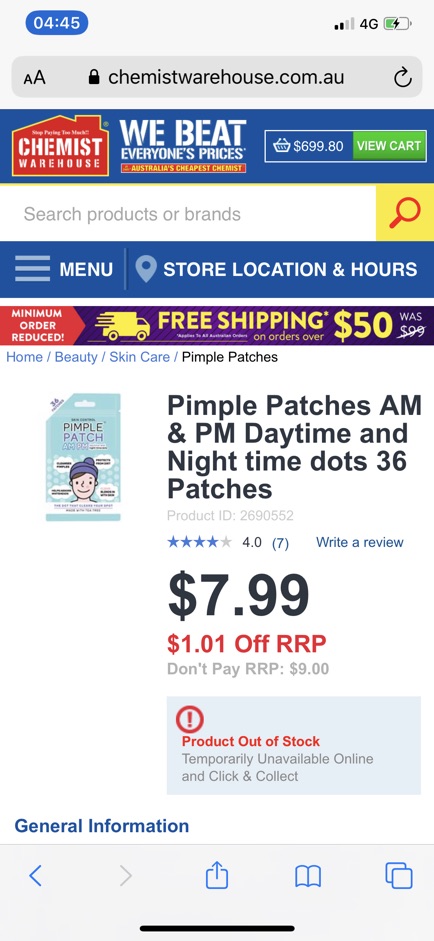 Miếng dán mụn Tea Tree Pimple Patch | Thế Giới Skin Care