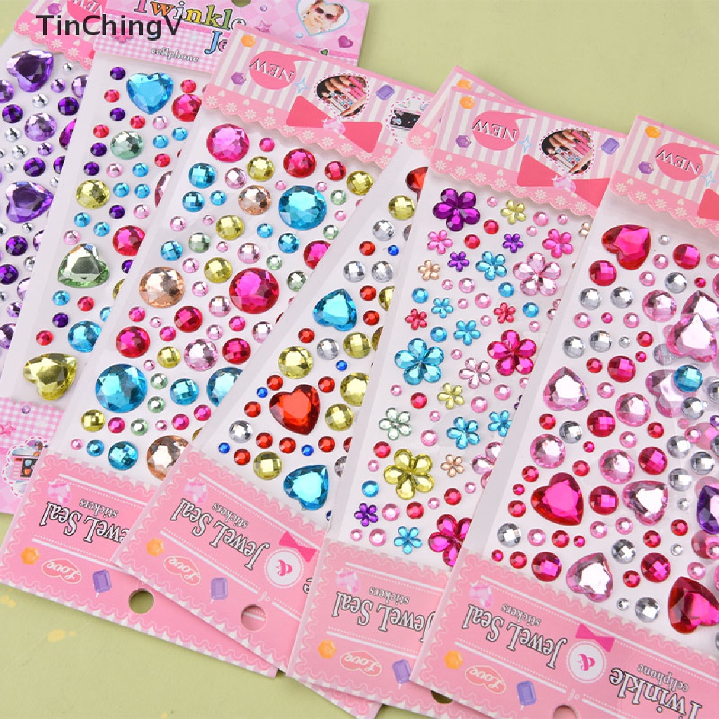 Miếng Dán Trang Trí Bằng Acrylic Hình Viên Kim Cương 3D DIY Dành Cho Trẻ Em