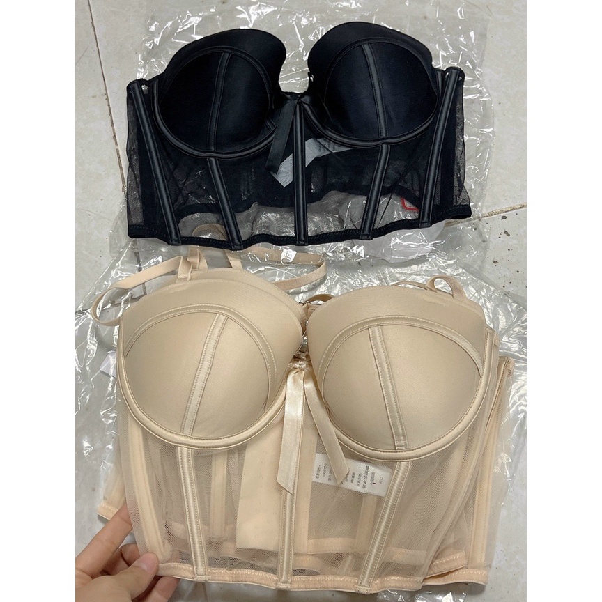 Áo Corset Đính Nơ Siêu Xinh, Có Gọng, Mút Nhẹ, Phong Cách Gợi Cảm Cổ Điển Hàng Loại 1 M804 - Mbra94