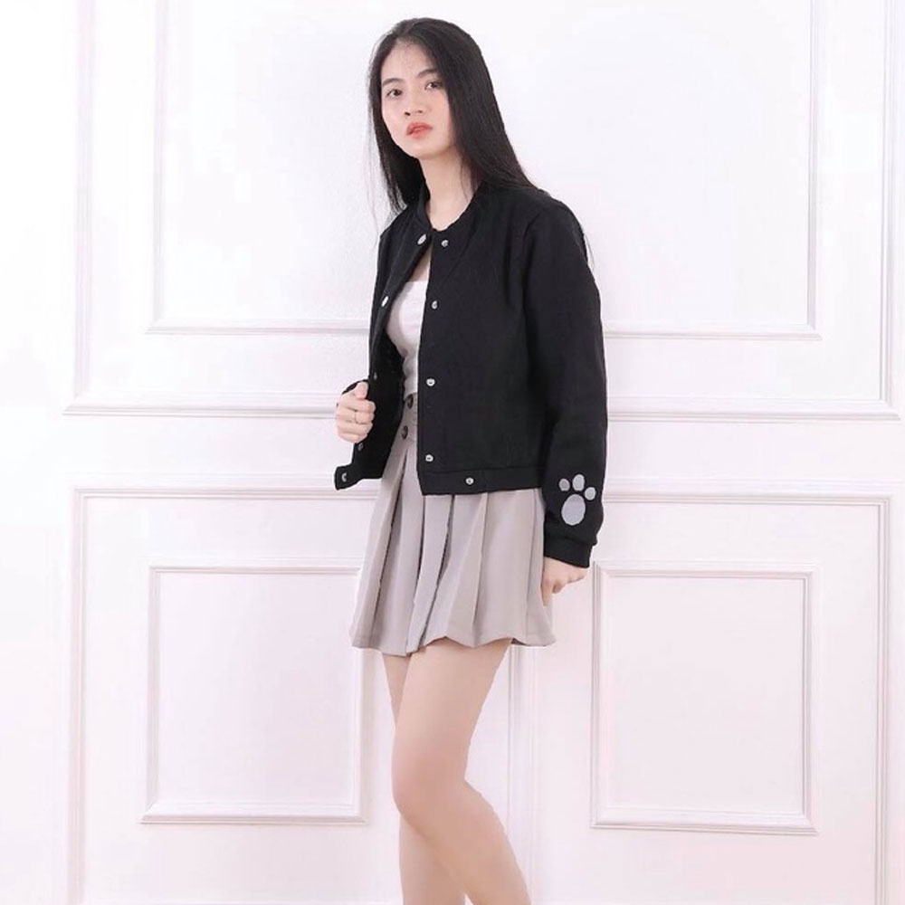 Áo khoác dạ 2 lớp dáng ngắn, có túi trong, in hình cổ tay, thiết kế cao cấp TK Fashion - AD K116