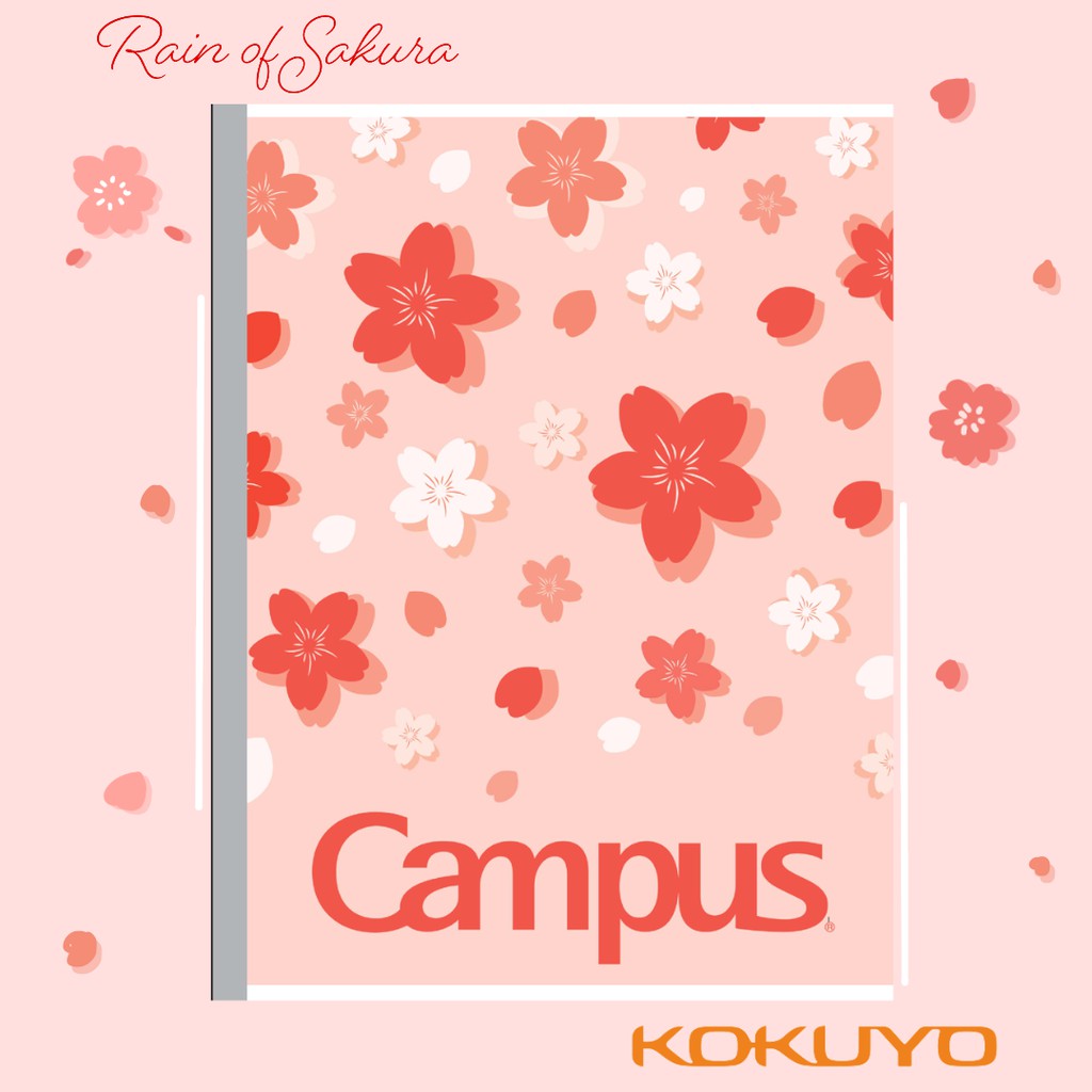 Vở Kẻ 4 Ly Ngang Campus Series Rain Of Sakura 200 Trang Khổ A5/B5