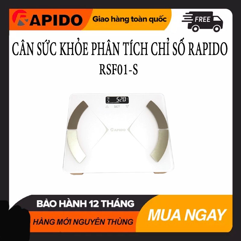 Cân sức khỏe phân tích chỉ số - loại vuông bluetooth RSB01-S - Bảo Hành Chính Hãng 12 tháng