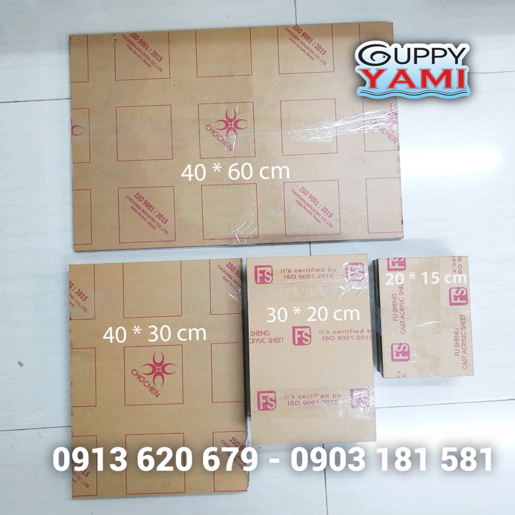 Mica trong suốt, cứng làm hồ cá, hộp kính, đồ chơi , 30x40cm