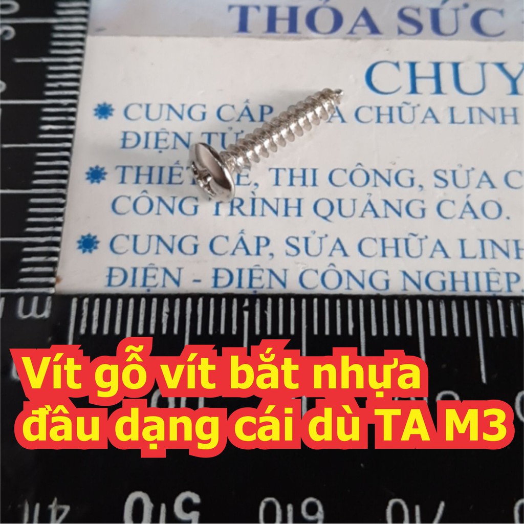 Vít gỗ vít bắt nhựa đầu dạng cái dù TA M3 M3x8mm (gói 100 cái) kde6838