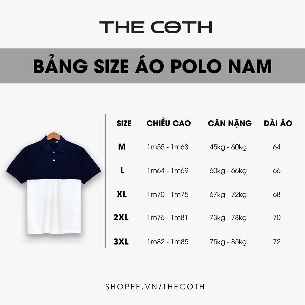 Áo Thun Polo Nam Cao Cấp phối 2 màu cực đẹp chất Cotton cao cấp phong cách sang trọng trẻ trung Thương Hiệu  THE COTH