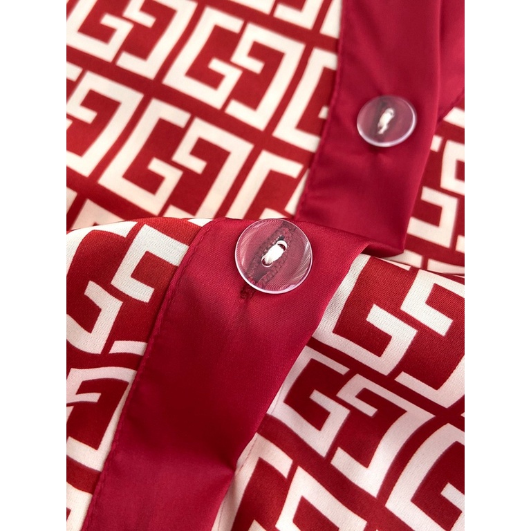 Bộ đồ ngủ vải lụa satin tay dài in họa tiết thời trang mùa xuân cho nữ