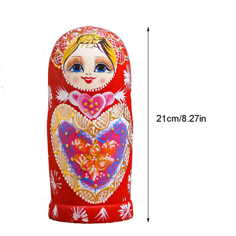 Bộ 10 Lớp Búp Bê Nga Matryoshka Làm Từ Gỗ Độc Đáo
