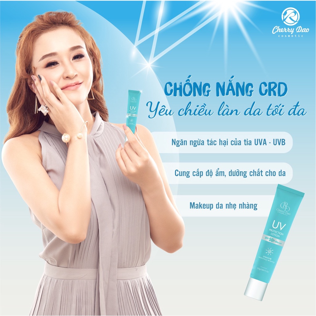 Kem chống nắng dưỡng trắng da mặt CRD SPF 50+ PA+++ chống nắng hoàn hảo giúp chống lão hóa, da trắng mịn