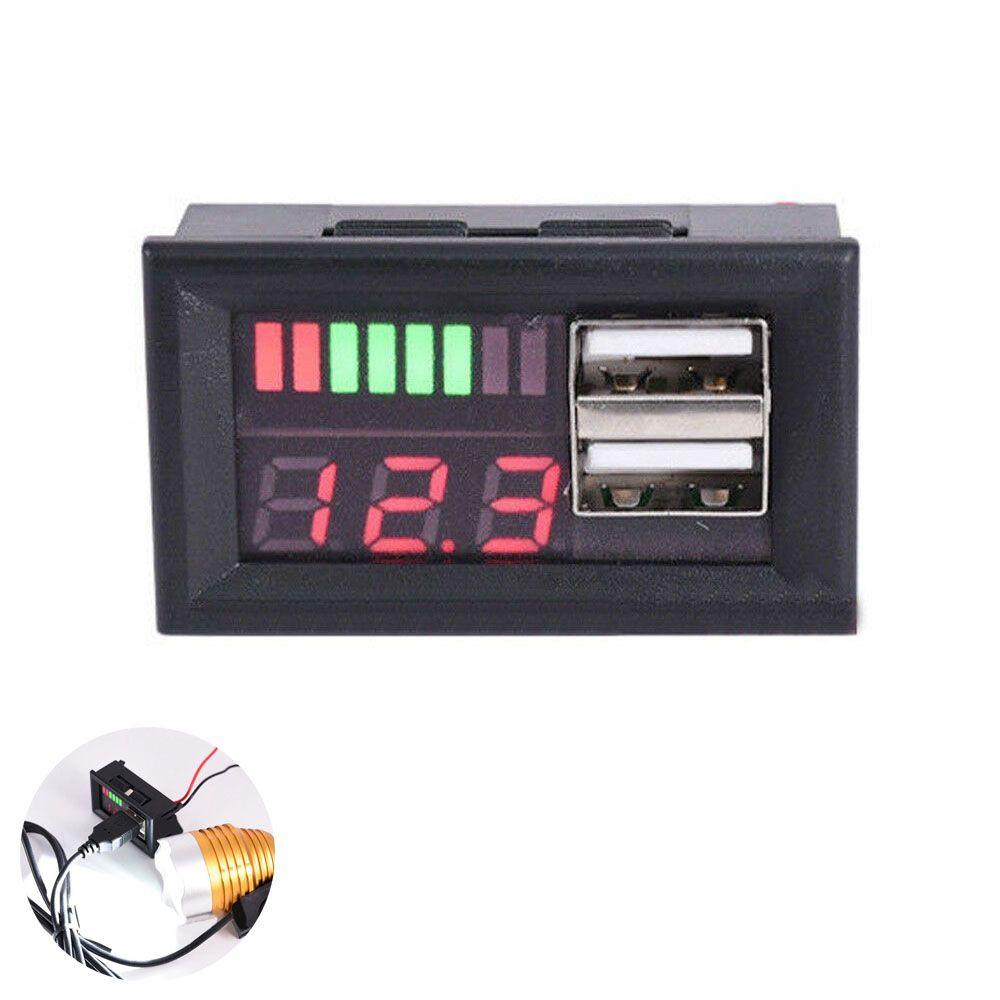 Đồng Hồ Đo Dung Lượng Pin Hai Cổng USB Có Đèn LED Đo Điện Áp REBUY1
