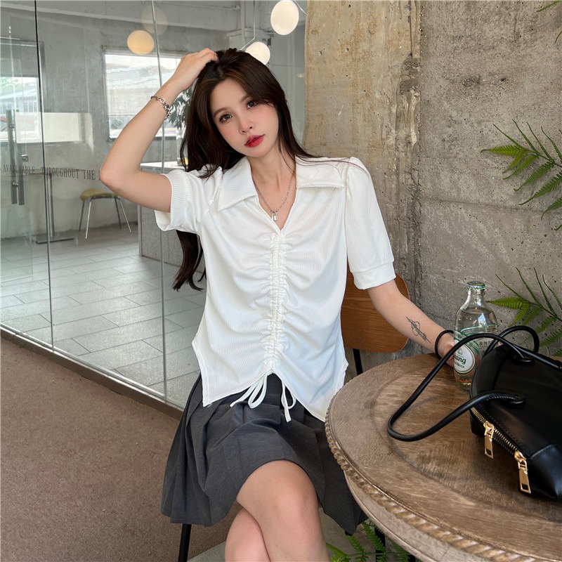 NRVP Áo Sơ Mi Dáng Rộng Thời Trang Hàn Quốc Cá Tính Cho Nữ