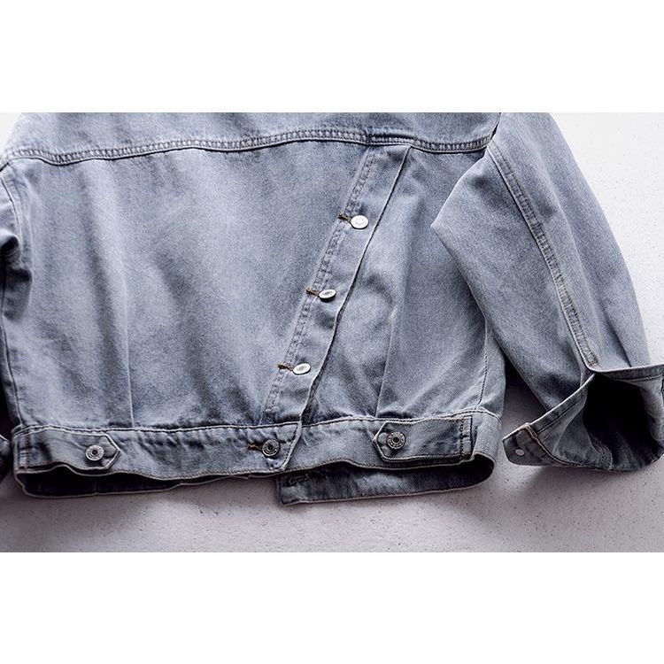 Áo Khoác Denim Tay Dài Có Nón Thời Trang Nữ Tính