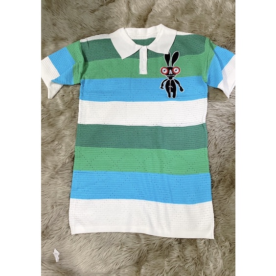 Váy len polo thỏ kẻ sọc hàng quảng châu loại 1