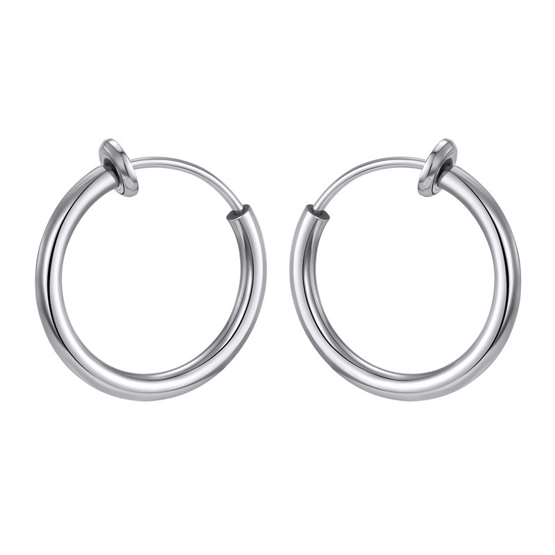 1Pair Classic Hip-Hop Style Hoop Earrings Circle Hoop Earrings for Women Jewelry Steampunk Ear Clip Gift