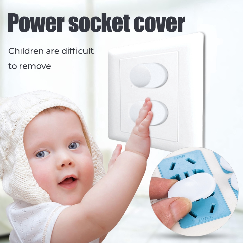 Set 20 Ốp Bọc Ổ Cắm Điện Hai Lỗ Chống Sốc Bảo Vệ An Toàn Cho Trẻ Em