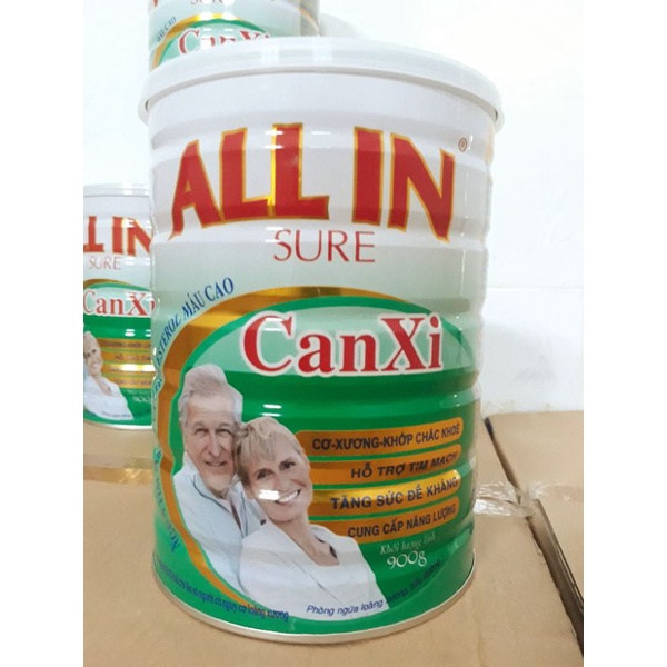 Sữa bột All in Sure Canxi lon 900 gram - công ty Thành Đạt