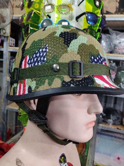 Nón bảo hiểm US bọc lưới camo cao cấp