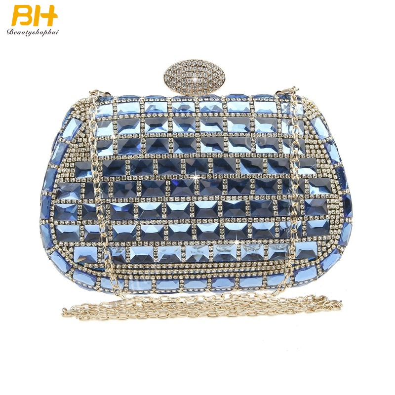 Ví Cầm Tay Đính Kim Cương Giả Lấp Lánh Sang Trọng Cho Nữ