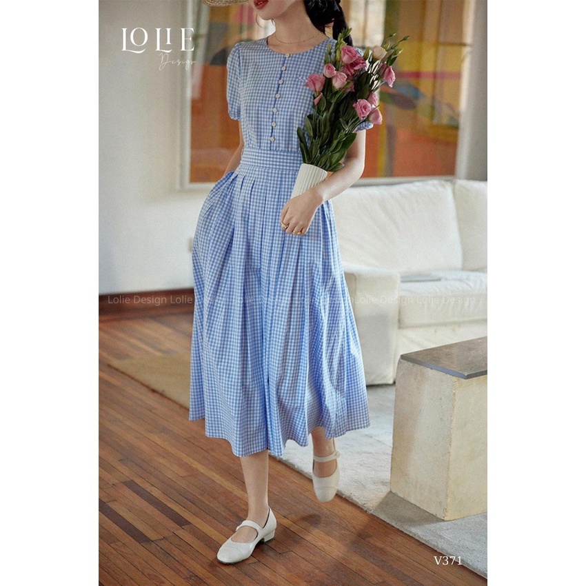 Đầm sọc vintage sang chảnh