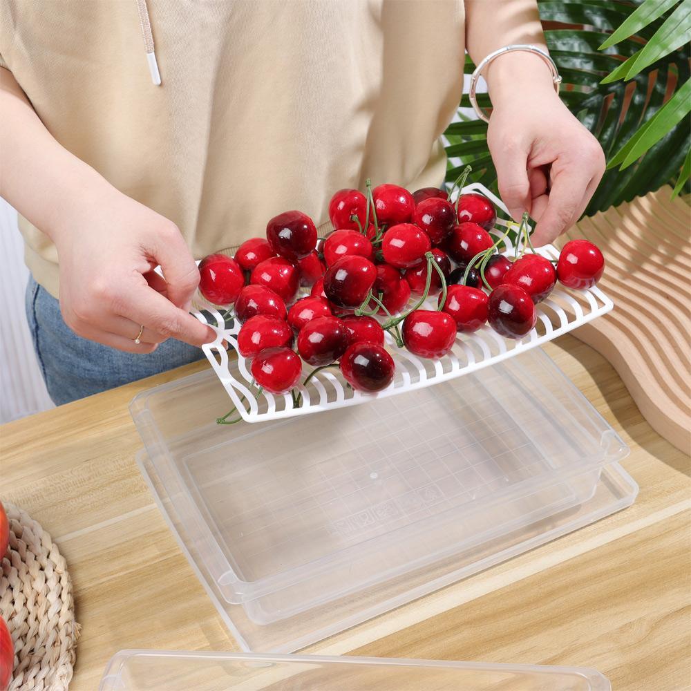 UUMIR Hộp Đựng Thực Phẩm Hình Chữ Nhật Để Tủ Lạnh / Nhà Bếp Thoát Nước Tiện Dụng