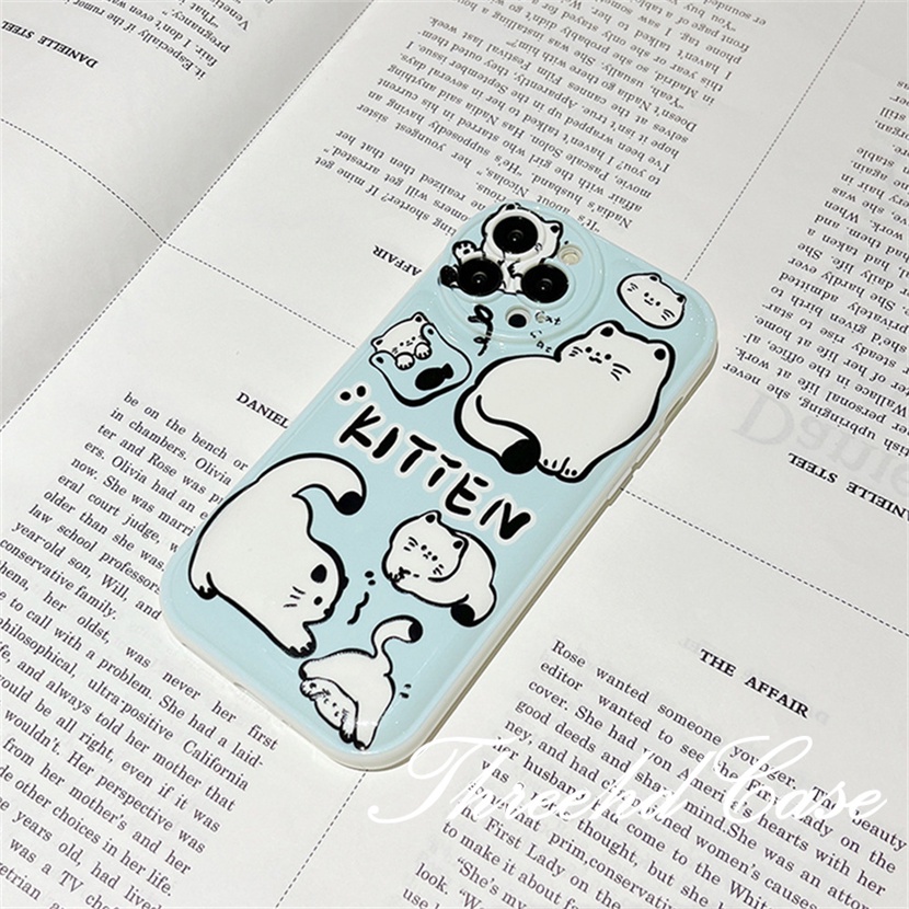 Ốp Điện Thoại TPU Mềm Đệm Khí Chống Rơi In Hình Mèo Cho iPhone 14 13 12 11 Pro Max SE 2020 X Xr Xs Max 8 7 6 6s Plus