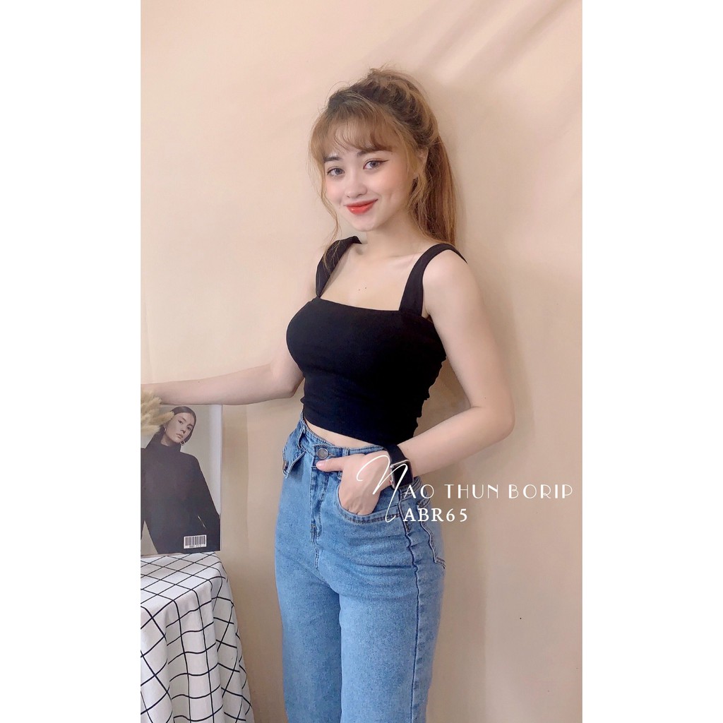 ÁO THUN KIỂU CROPTOP CHẤT BORIP CO GIÃN 4 CHIỀU ÔM BODY XINH XẮN ABR65 ⚡FREESHIP⚡100% ẢNH THẬT⚡ NN CHUYÊN SỈ - NN STORE