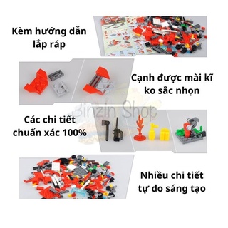 Lắp ráp Lego xe cứu hỏa 206 chi tiết