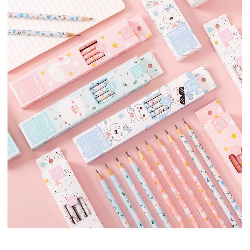 Set 10 bút chì chuốt HB cao cấp bằng gỗ thích hợp làm quà cho bé