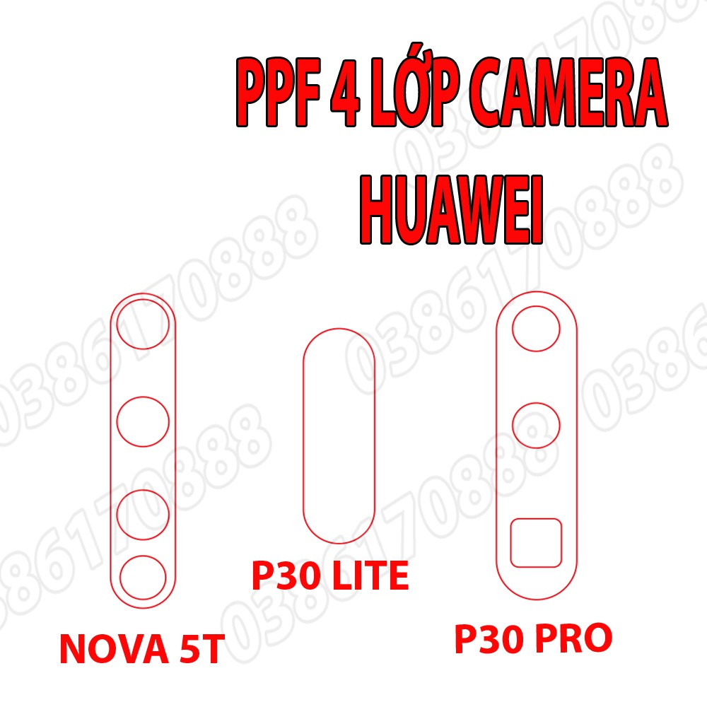 Dán CAMERA PPF 4 lớp chống va đập cho HUAWEI NOVA 5T / P30 LITE / P30 PRO