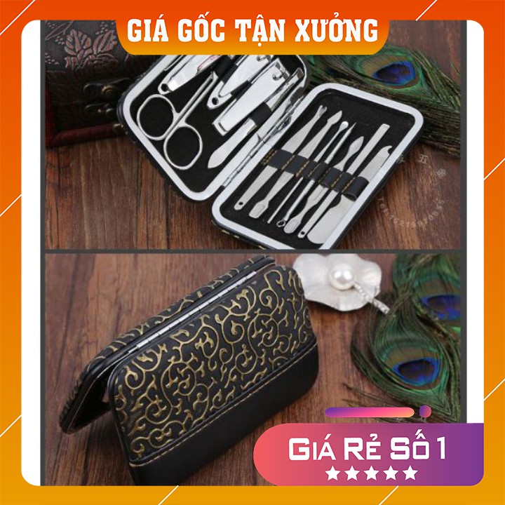 Dụng cụ làm móng ❤️FREESHIP❤️ Bộ dụng cụ 12 món cắt móng tay chân đa năng nhỏ gọn tiện lợi, chất liệu inox không gỉ