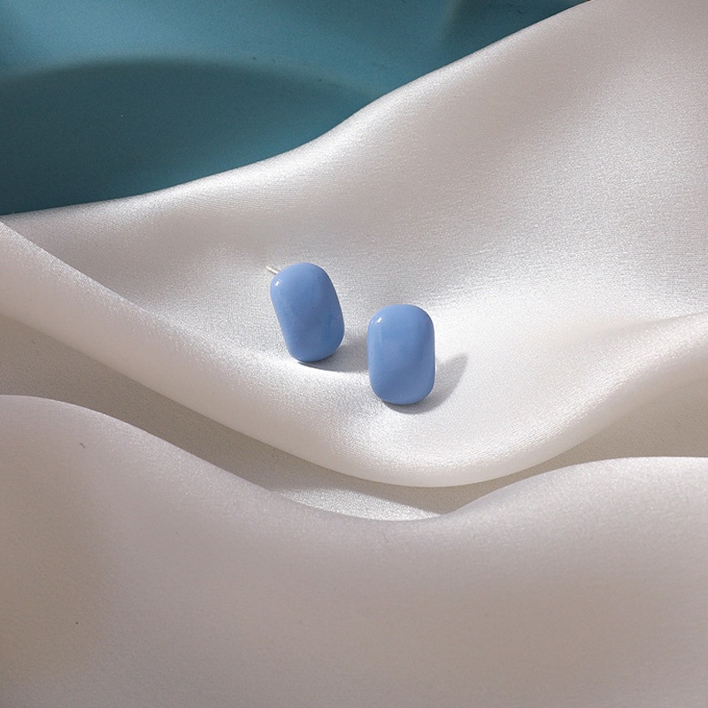 Bông Tai Dáng Dài Hình Hoa Cúc Màu Xanh Dương Thời Trang Cho Nữ