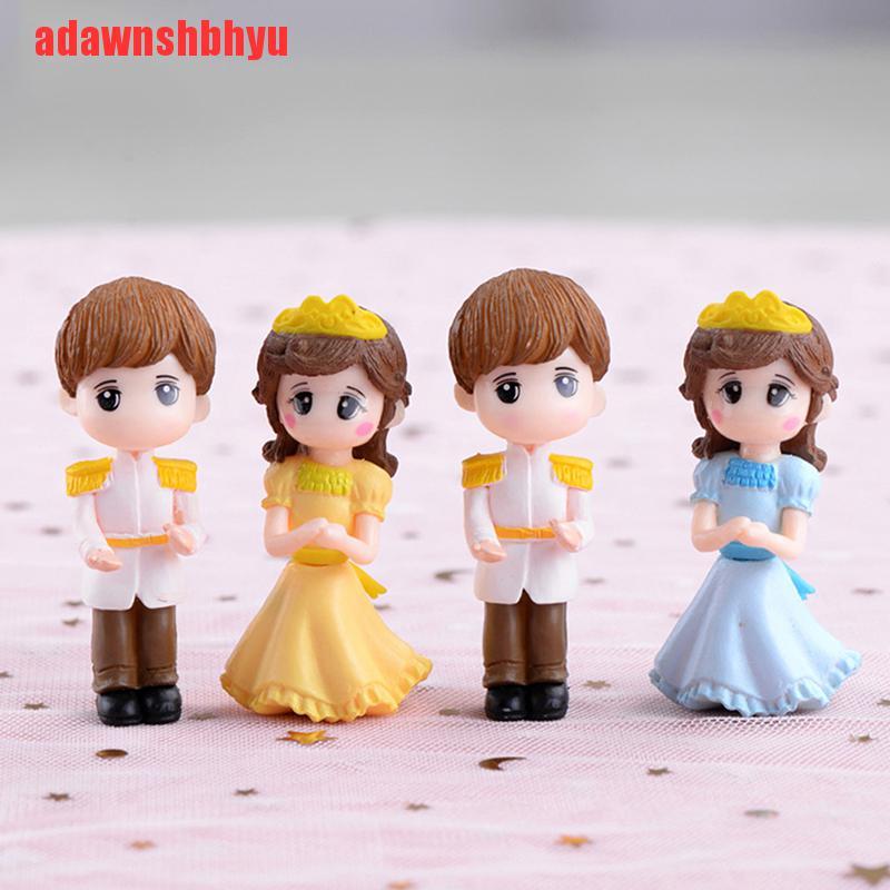 [adawnshbhyu]1set Prince Princess Couple DIY Mini Miniature Figurine Garden Micro Landscape